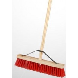 Brush - 18" red broom with...